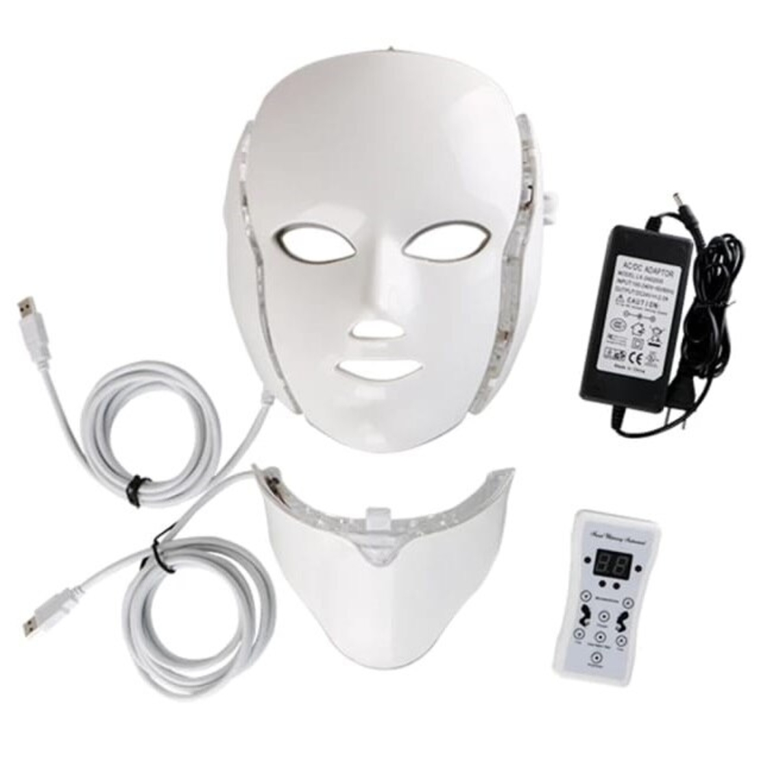 Masca Fototerapie Fata LED, Curent Galvanic, Anti-imbatranire, Indepartare Riduri fine, Lifting, Cearcane 7 Culori LED Facial 9 trepte