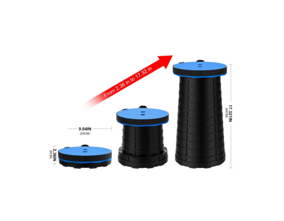 Scaun Telescopic Neo™ Portabil, universal, sustine 150 kg, ABS, Negru