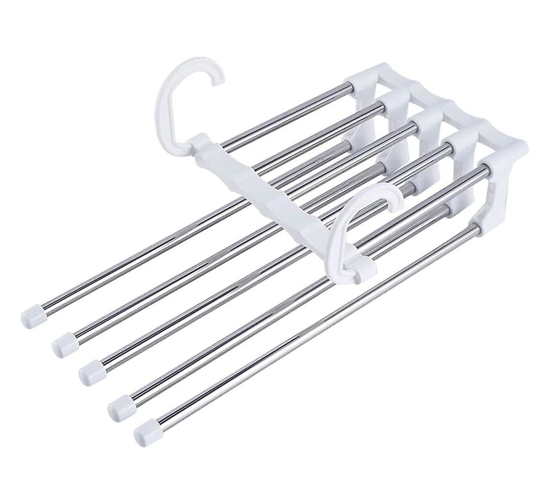 Umeras Pliabil Neo™ Organizator Compact® pentru perechi de pantaloni, cu tije din inox, 48 x 15 cm, Argintiu