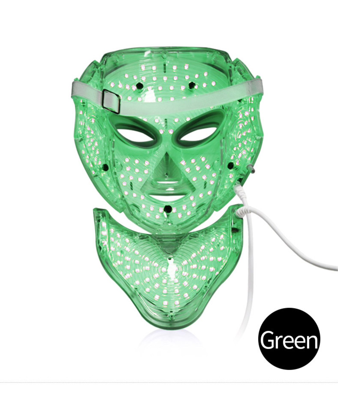 Masca LED Cosmetica Tratament Fotoni Fata si Gat, Neo™ Beauty, Anti-imbatranire, Anti-Acnee, Functie de Lifting, 7 Culori LED, Tratament non invaziv, Alba