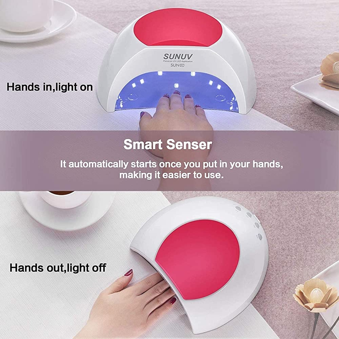 Lampa unghii SUNUV, profesionala, UV LED 48W, , duala, timer, senzor miscare, detasare magnetica