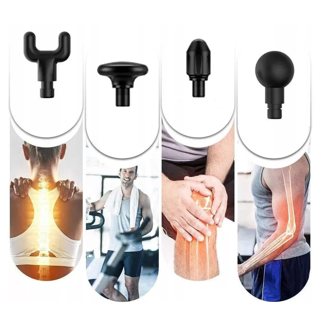 Pistol de masaj, Cu vibratii, 6 trepte, Incarcare USB, Negru