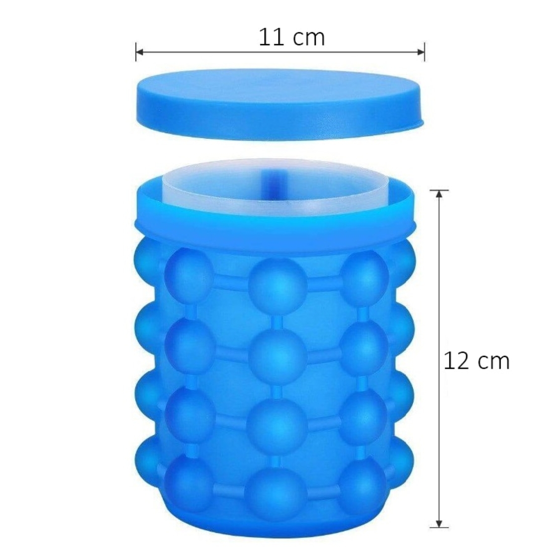 Frapiera Pentru Racirea Bauturilor, Neo™ Ice-Ice-Baby®, din Silicon Fara BPA, 120 De Cuburi, 11x11x12cm, Albastru