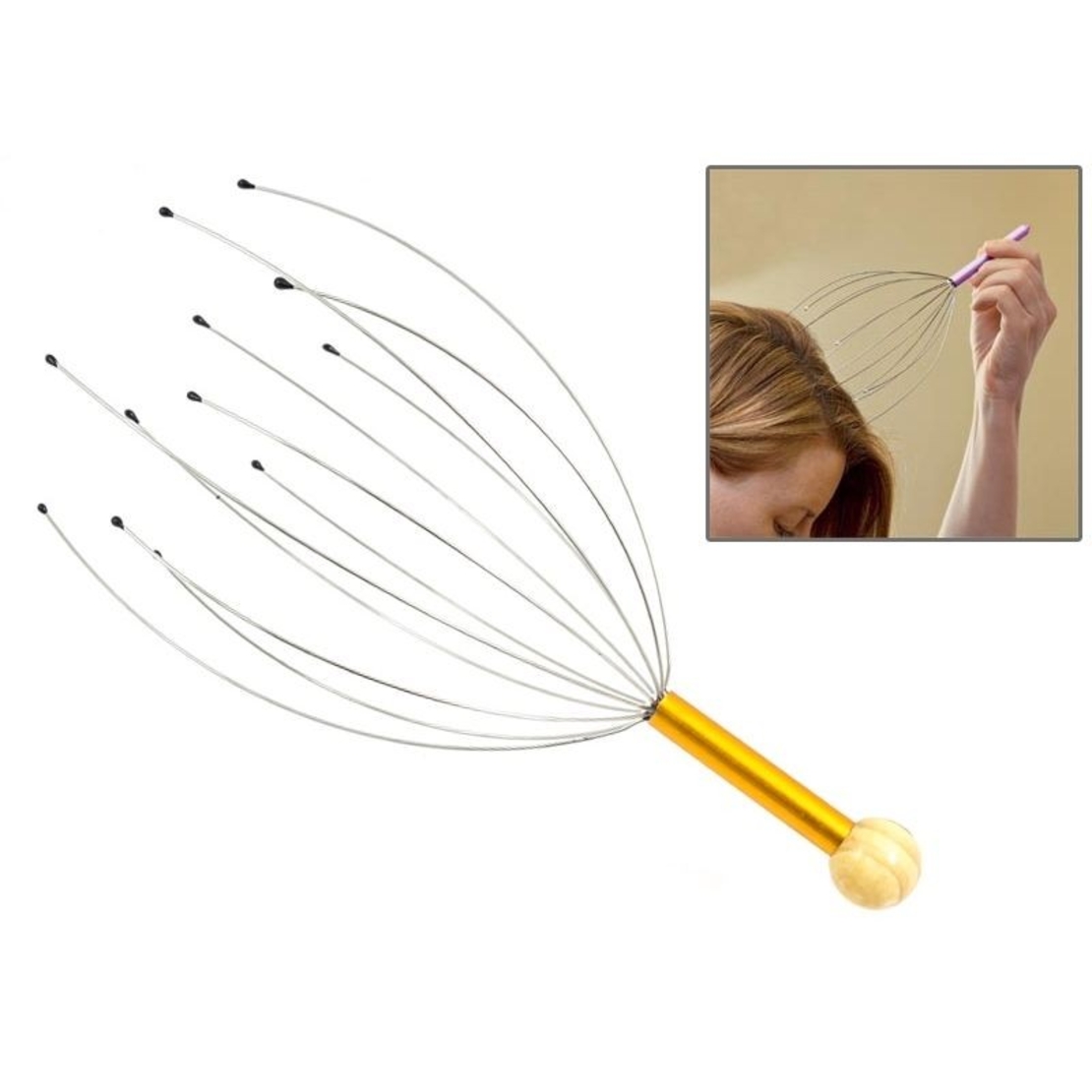 Aparat de masaj pentru zona capilara, ProCart, 12 picioruse metalice, antistres si relaxant