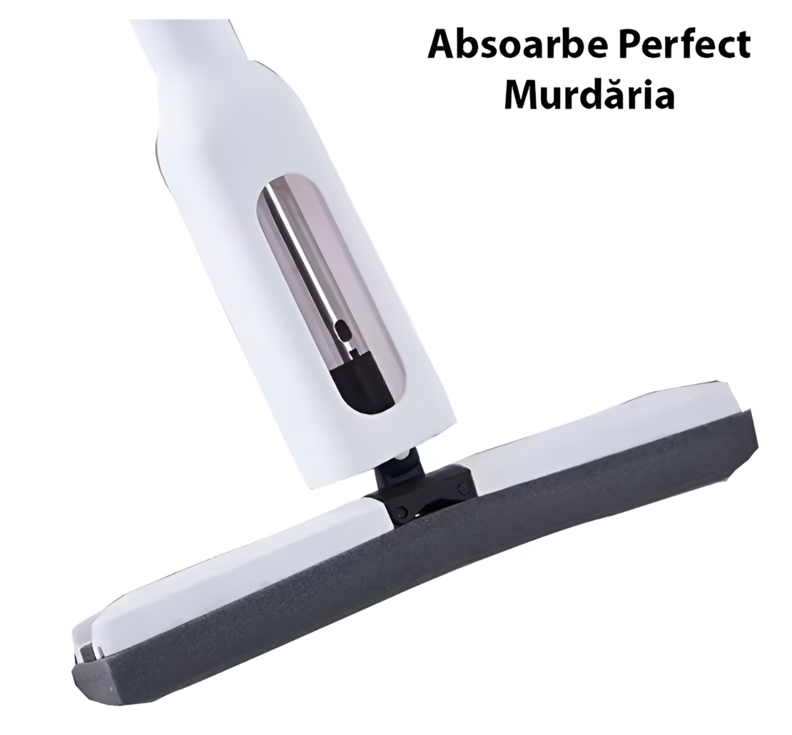 Mop Modern, Stoarcere Automata Rapida, Super absorbant, Curatenie Eficienta, Fara Efort, Design Ergonomic, Durabil, 126x32x5 cm, Alb, Neo™