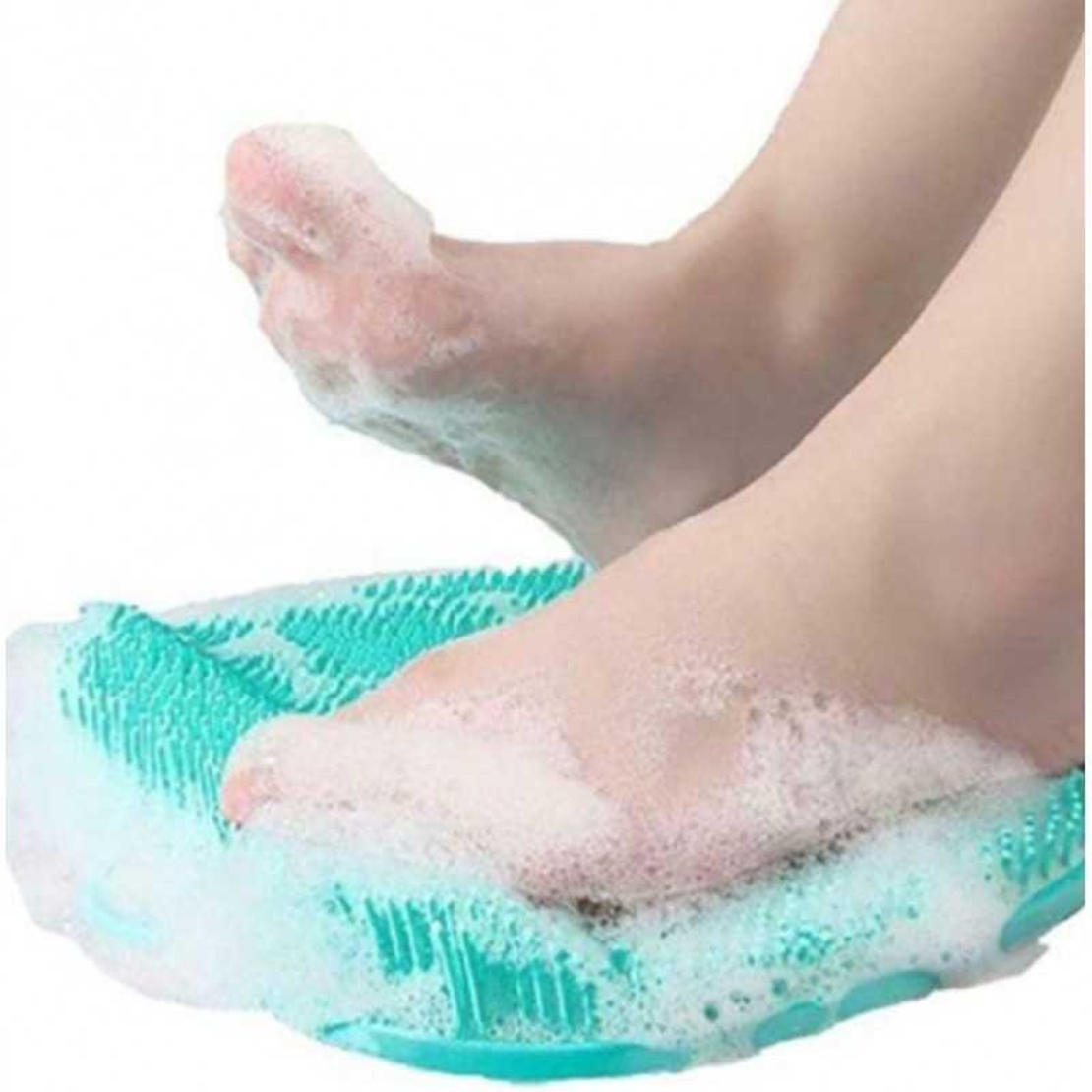 Covoras pentru baie sau dus, 2 in 1 din silicon pentru masaj, antiaderent, functie Masaj Picioare, Curatare spate, Neo™ Bath®, 30 x 30, Verde