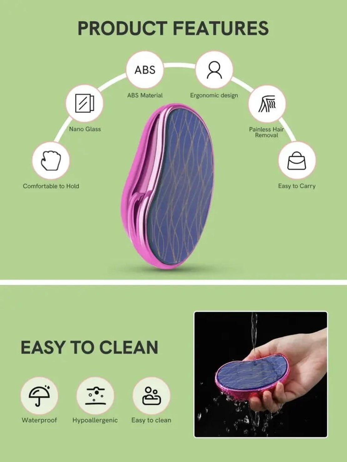 Epilator, dispozitiv de epilare prin frecare, pentru indepartarea parului si exfoliere, reutilizabil, ideal si pentru talpi