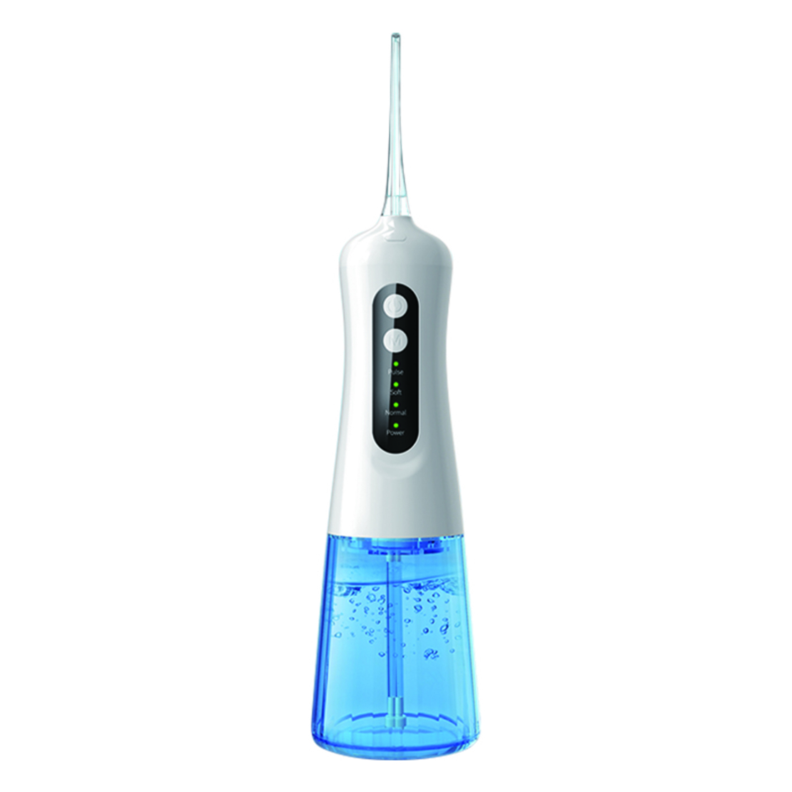 Irigator bucal si oral profesional Neo™ M208®, 140 PSI, portabil, 4 moduri de lucru, acumulator 1400mAh, multiple duze incluse, 300 ml, alb