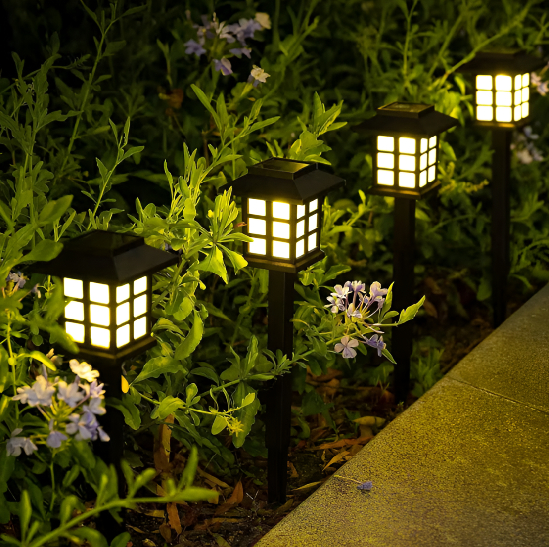 Lampa Solara de Exterior, pentru Gradina, cu Tarus, tip Felinar, Decorativa, Senzor de Lumina, Waterproof, Lumina Calda, Negru, Neo™