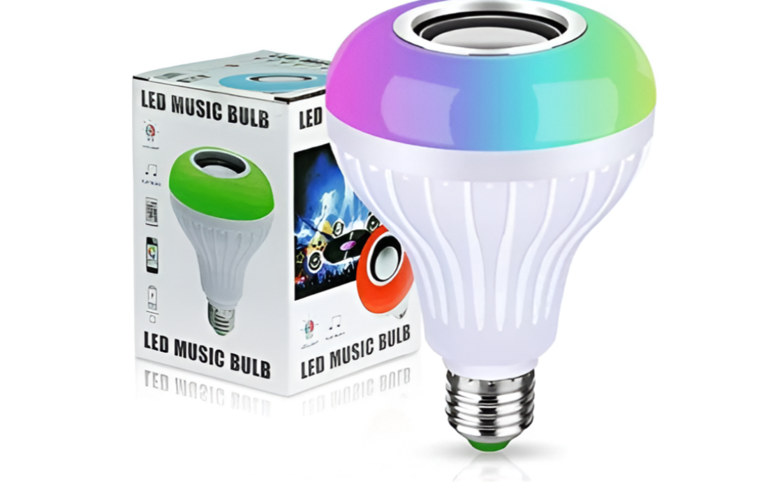 Bec Inteligent cu Difuzor, 12W, E27, Bluetooth, Controlabil prin Aplicatie Android/iOS, LED RGBW si Adaptor de Priza 220V, Neo™