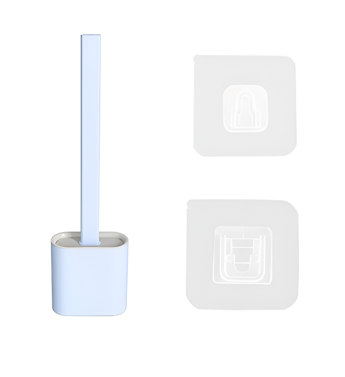 Perie de Silicon pentru Toaleta. cu Suport din Plastic, Aspect Modern, Albastru, Neo™