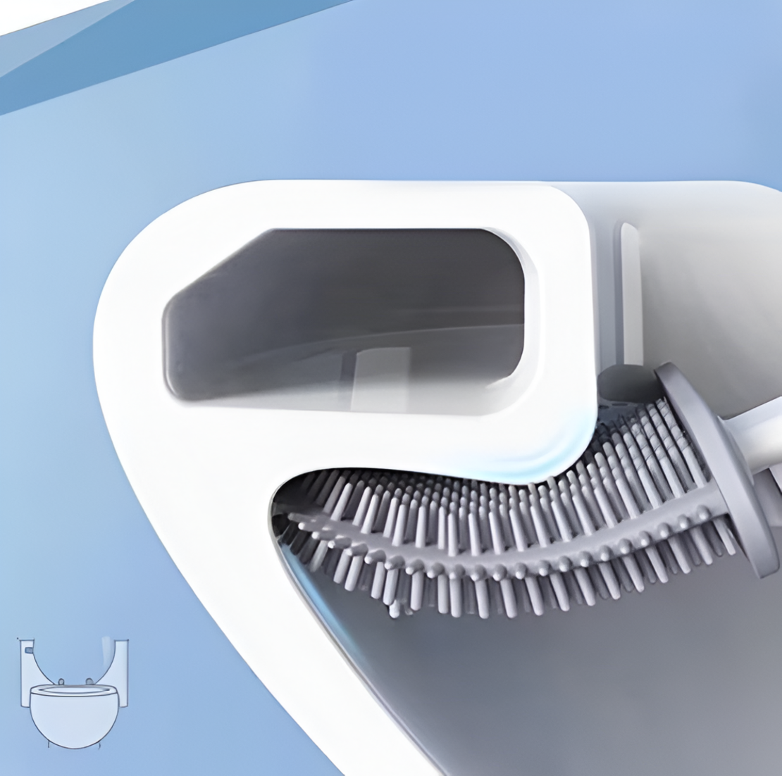 Perie de Silicon pentru Toaleta. cu Suport din Plastic, Aspect Modern, Roz, Neo™