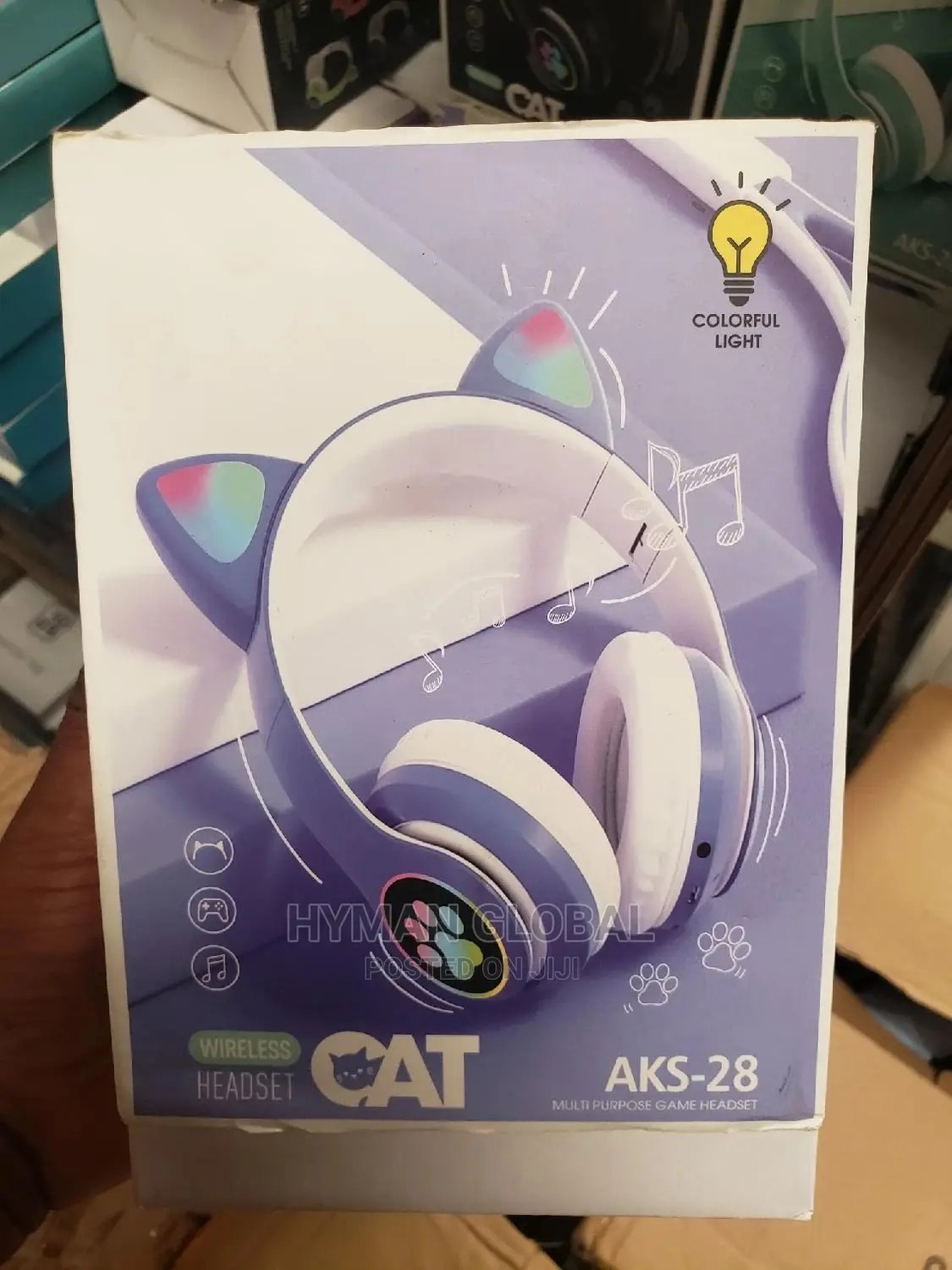 Casti wireless cu urechi de pisica, Neo™ Soundy® pliabile STN-28 Albastru