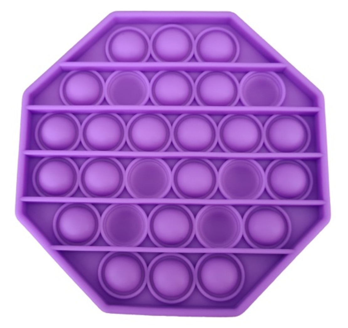 Jucarie antistres din silicon, Push Pop Bubble, Pop It, Neo Toy, forma hexagon, Mov, 12x12x1.5cm