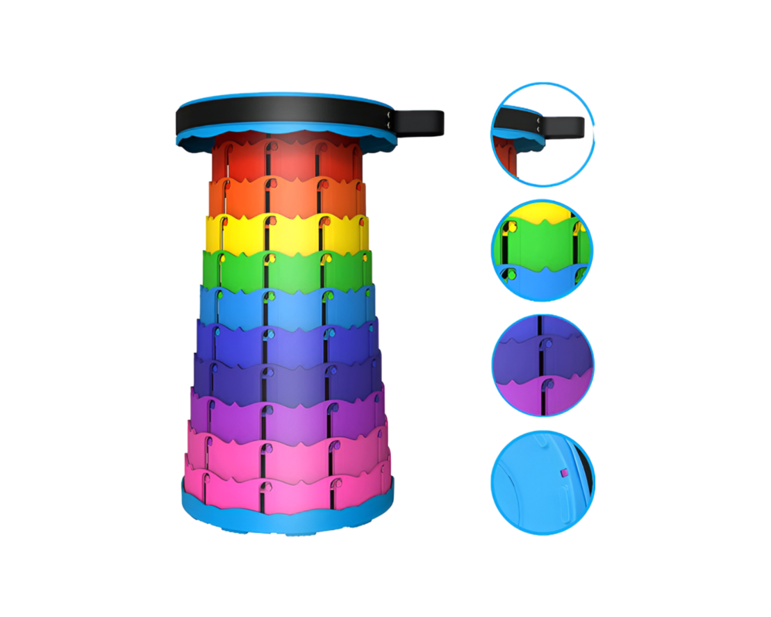 Scaun Telescopic Neo™ Portabil, universal, sustine 150 kg, ABS, Multicolor