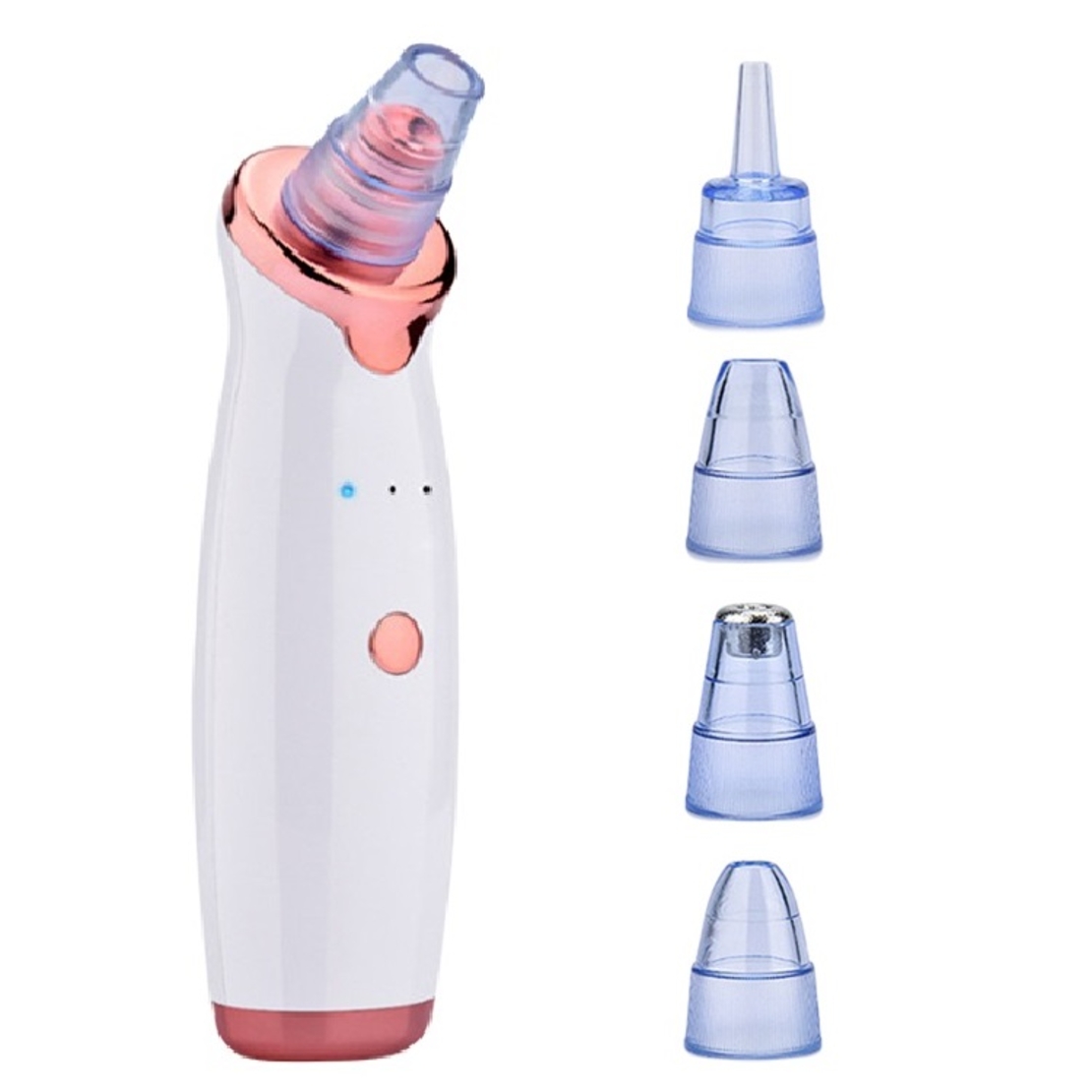 Aparat indepartat puncte negre, Neo™ Premium, cu vacuum, 5 capete, Puteri ajustabile, Ingrijire faciala, Curatare faciala, Acnee, Incarcare USB, Alb