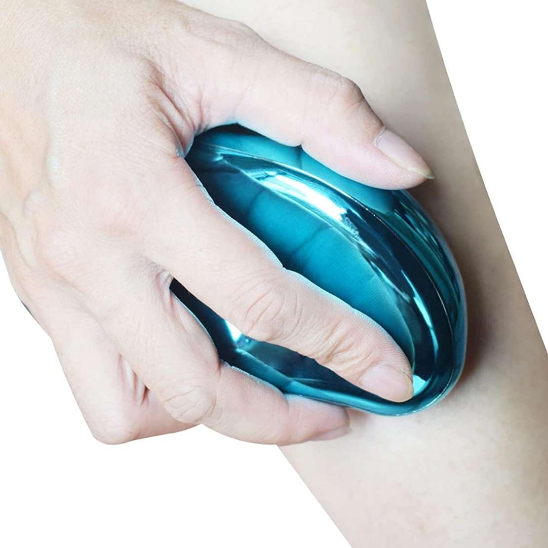 Piatra Nano Glass Onuvio®, pentru Epilat prin Frecare, Crystal Hair Eraser, microcristale, functie dulbla epilare si exfoliere, Albastru Deschis