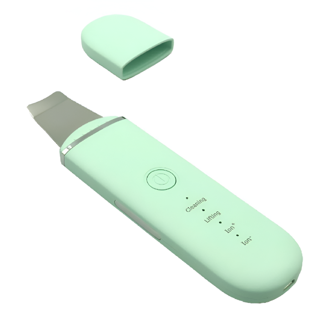 Aparat de curatare faciala cu ultrasunete NEO™, lifting ten, skin scrubber, indepartare puncte negre, hidratare, peeling, Verde