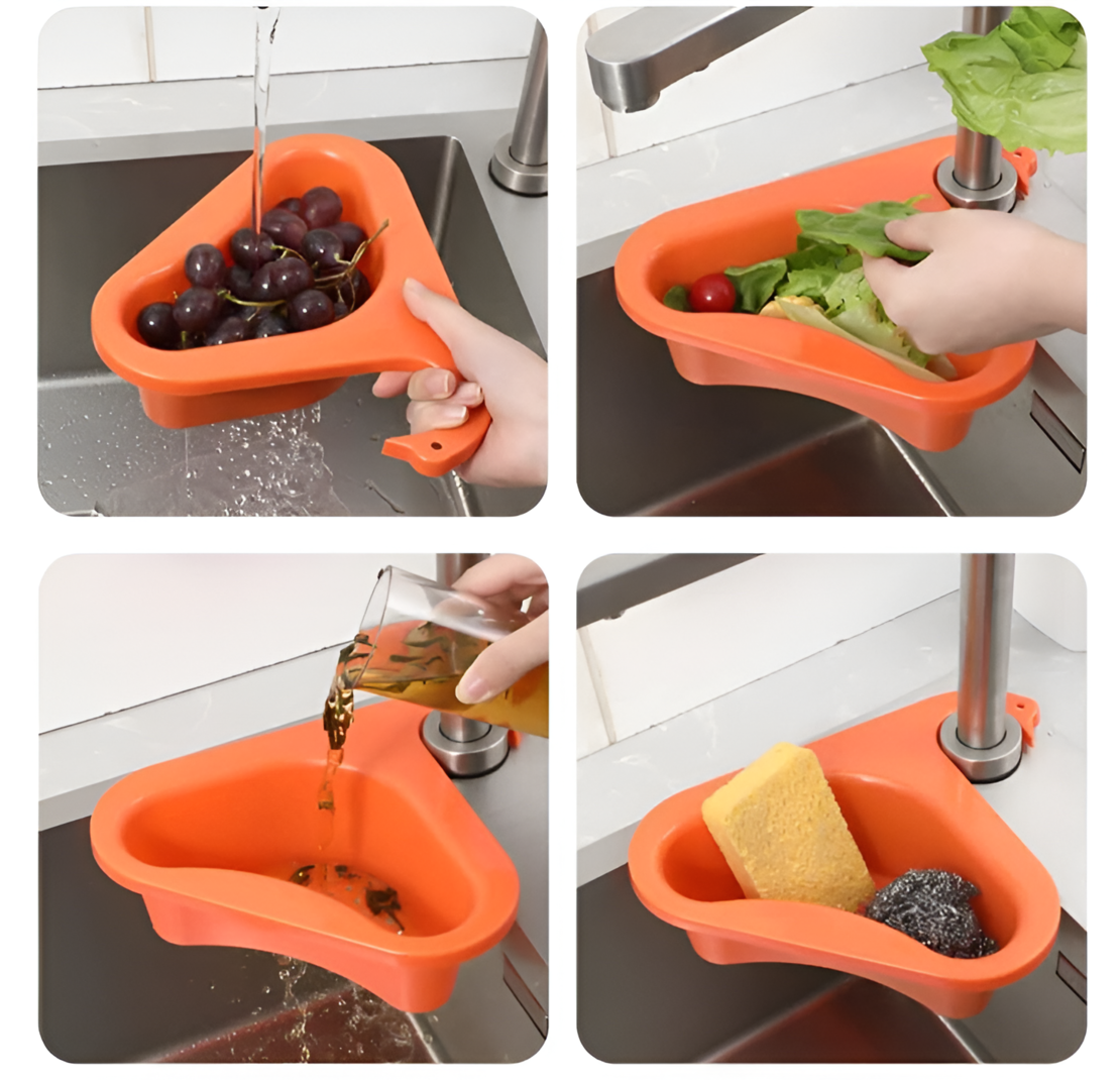 Cosulet de Scurgere Neo™ pentru Chiuveta, Forma de Lebada, Prindere de Baterie, Portocaliu