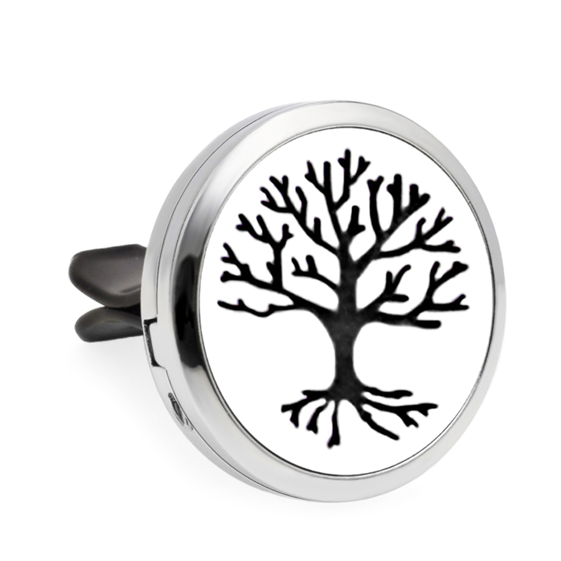 Difuzor auto aromoterapie Neo™ HG097, Tree of Life Grow Up, 1 pad burete inclus, cu uleiuri esentiale, eco friendly, otel inoxidabil