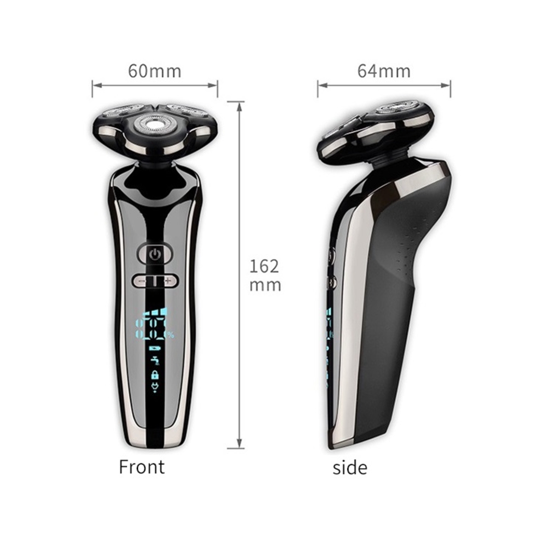 Aparat de ras electric 7 Capete, cu maner lung, Neo™ Blade 3D Samurai®, functie de trimmer, multifunctional, fara fir, incarcare USB, rezistent la apa, 3 lame independente, usor de curatat, sistem 7 in 1, Black-Silver