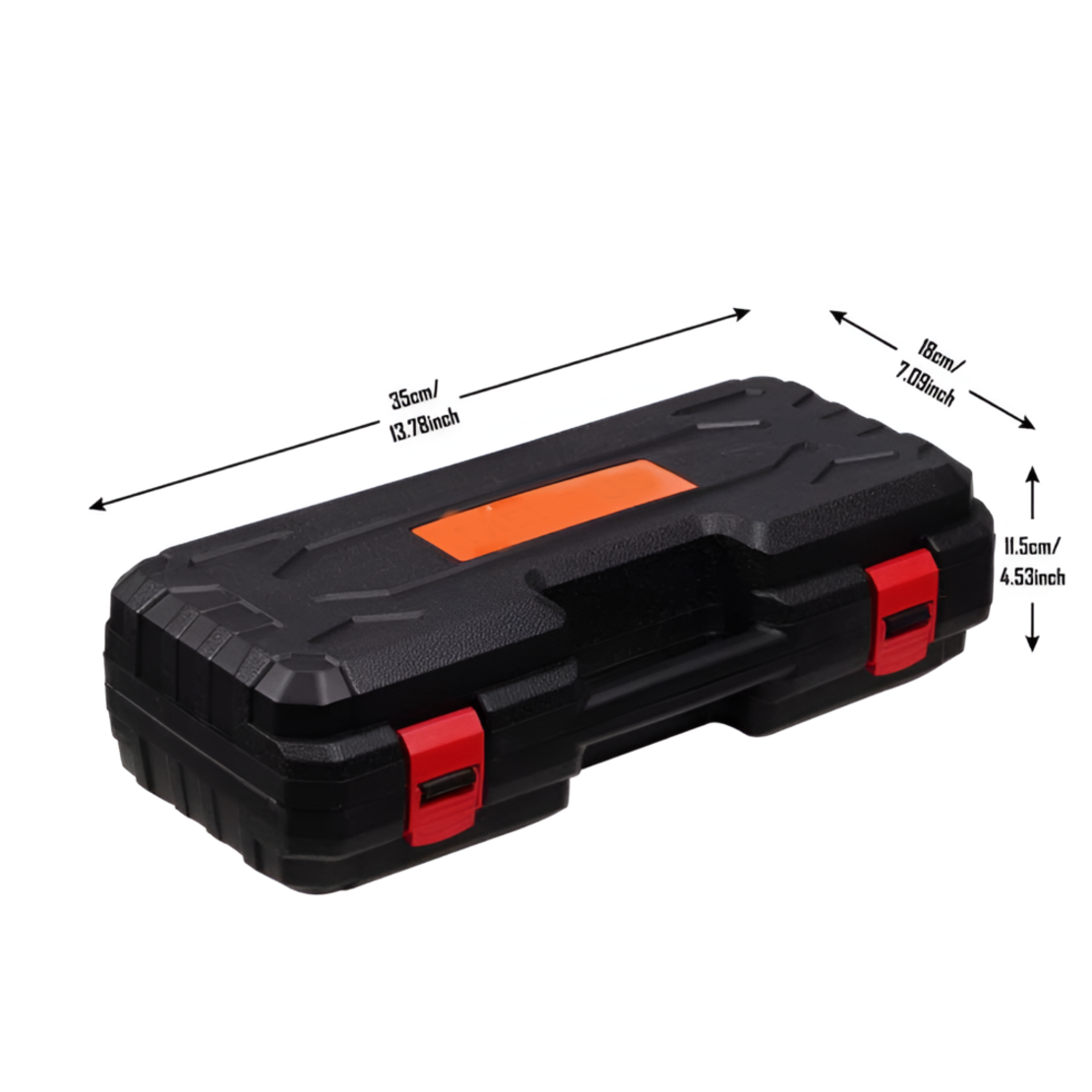 Mini Fierastrau cu Lant, 6 Inch, 1100 W, 2 baterii, 2 lanturi, Cutie de Instrumente Portabila, Negru, 48 V, Neo™