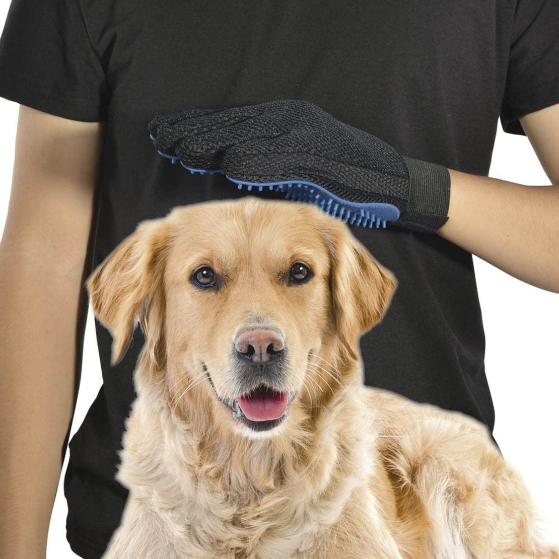 Manusa Runimex® pentru Ingrijire Caini, Pisici, alte Animale de Companie, Indepartare Exces Par, Albastru/ Negru