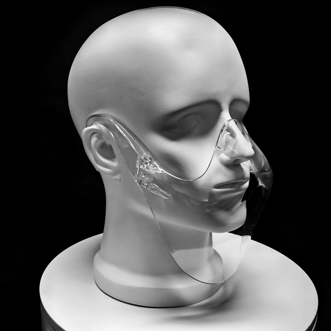 Masca protectie faciala nas gura pentru Barbati, Neo Half Man, transparenta, usoara, dezinfectabila, reutilizabila, fashion