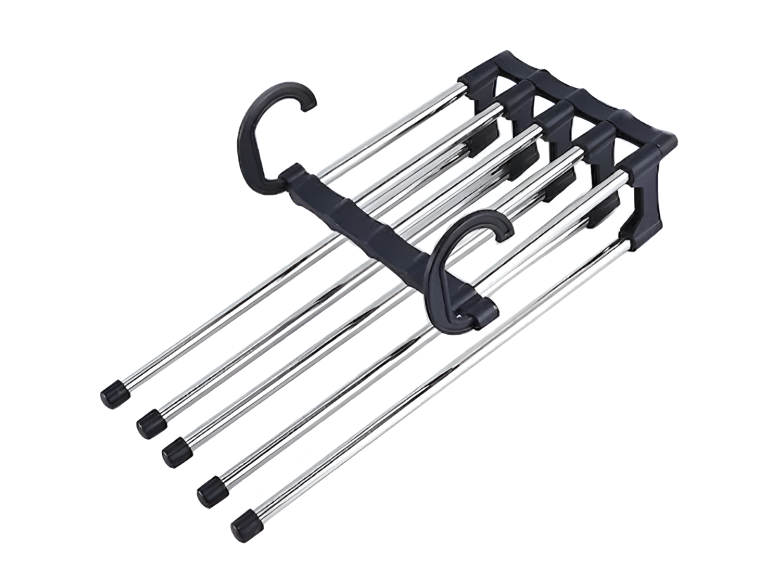 Umeras Neo™ pentru Pantaloni/Prosoape, Tip Cascada, 5 brate Extensibile, Negru