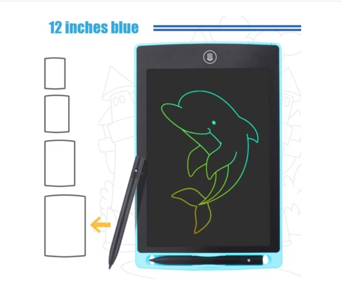 Tableta Digitala Color 12 inch, de Scris si Desenat cu Ecran LCD, pentru Copii, 29 cm, Albastru, Neo™