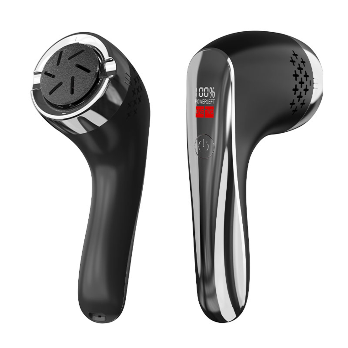 Set Aparat Profesional pentru indepartare bataturi Calus EAR Neo™ Foot Polisher Vacuum, cu aspirator, inlatura si pielea uscata, display digital, LED, incarcare USB, 2 role, 2700 rpm, C6497, Negru