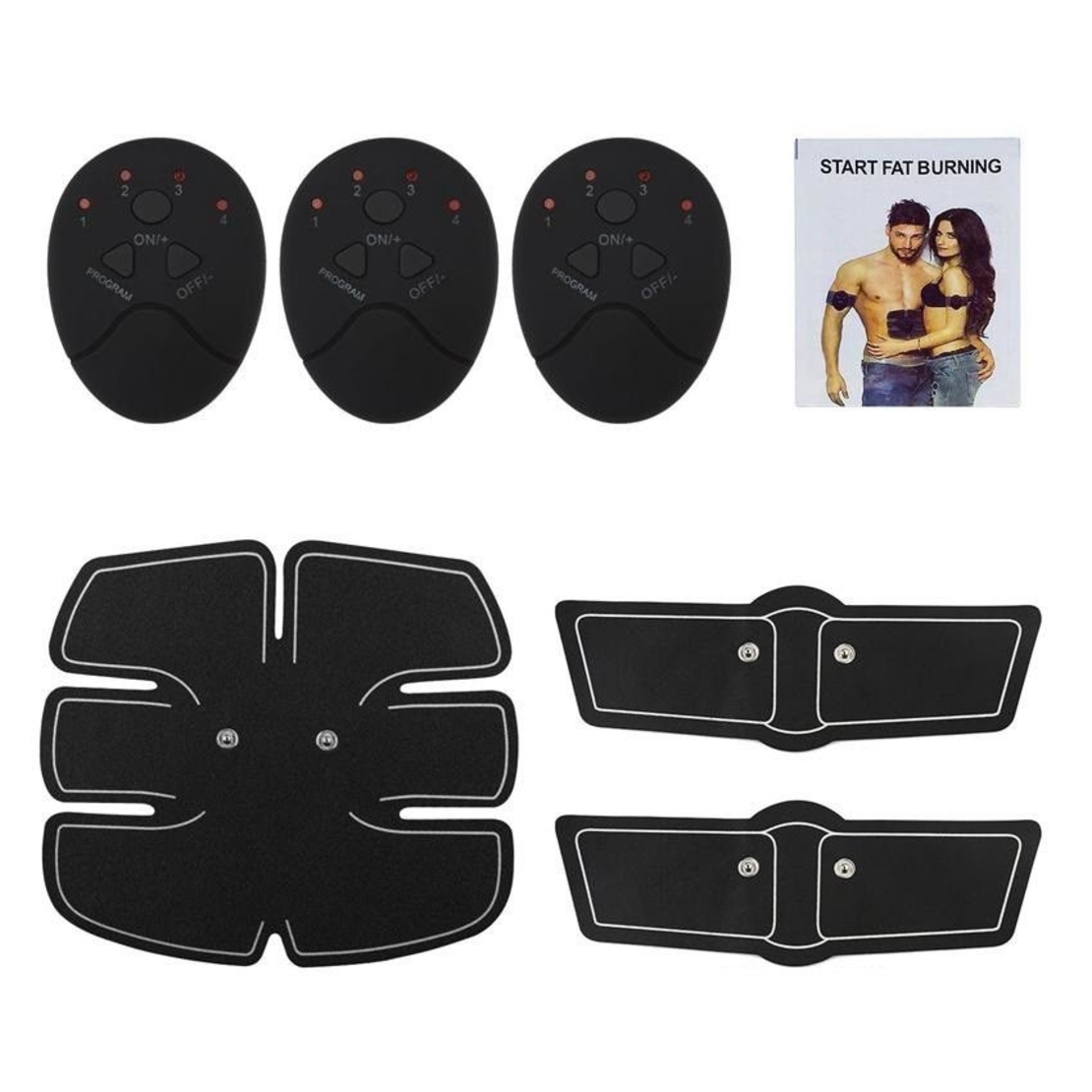 Aparat electrostimulare EMS cu 3 piese pentru abdomen, maini sau picioare Smart Fitness DX Shop®