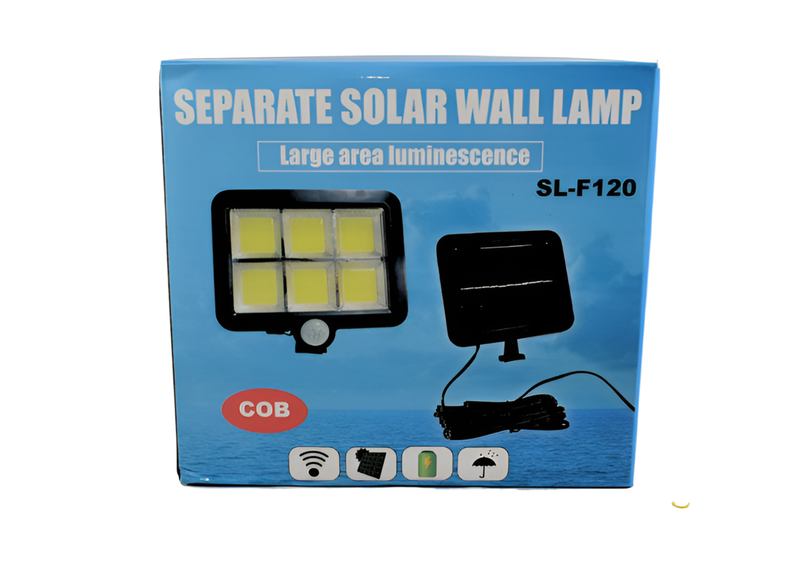 Lampa Solara cu Senzor de Miscare si Panou Detasabil, Negru, Compacta, Rezistenta la Apa, Neo™