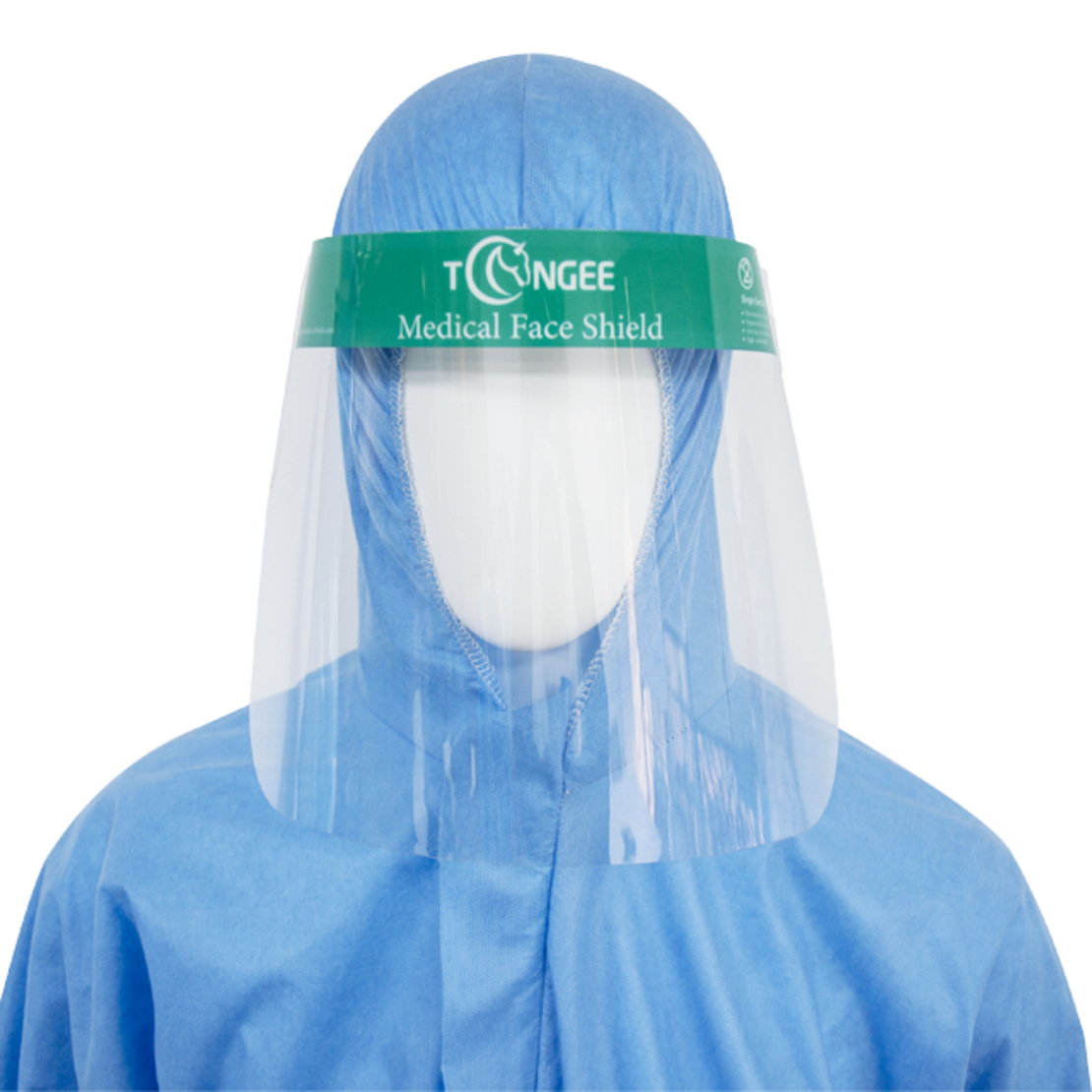 Set 5 Viziere Profesionale de protectie faciala reutilizabile, foarte usoare, comode, din plastic cu suport burete pe frunte, 33x22 cm, Neo Green Guard