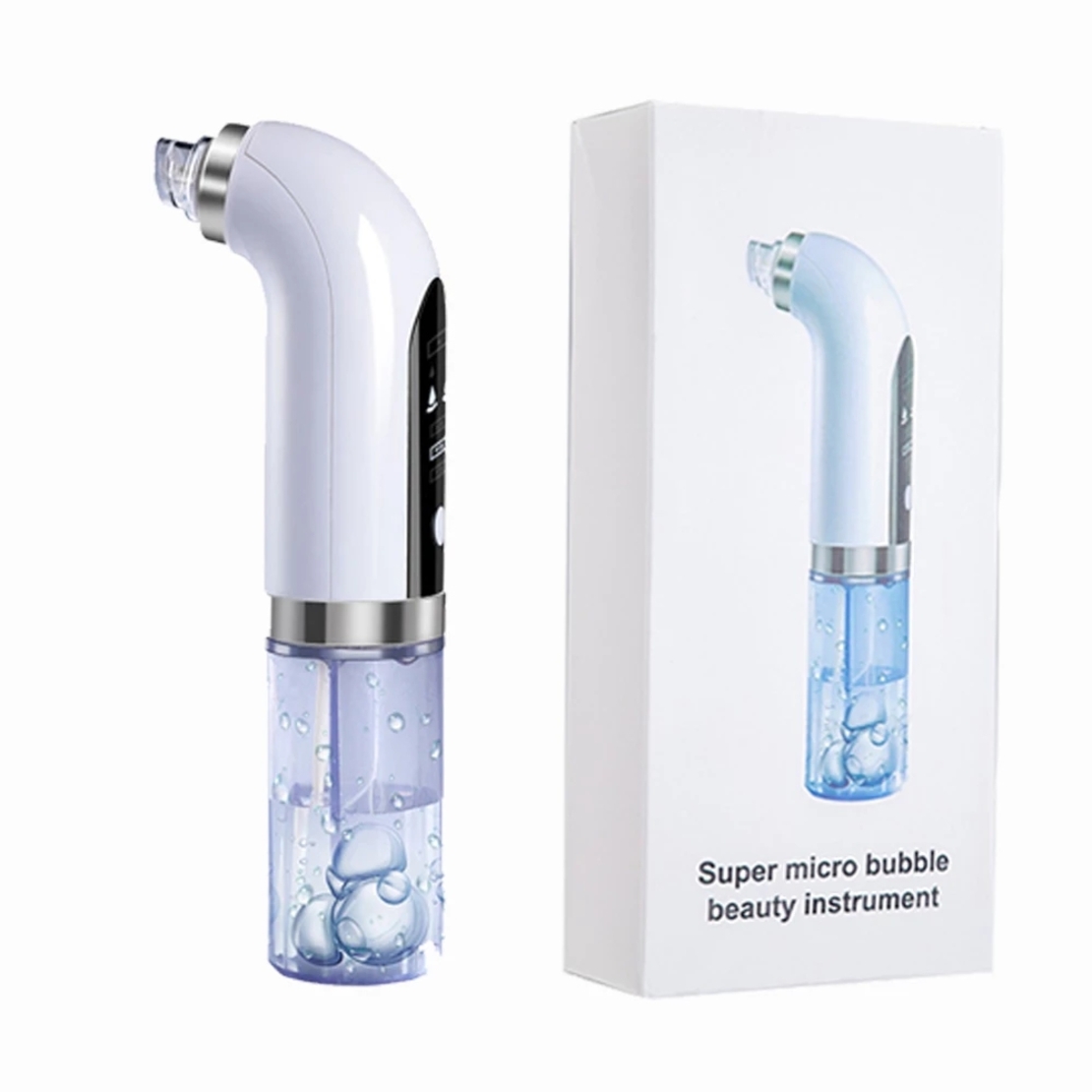 Aparat de Hidro Dermabraziune Neo™ Hidra Premium, pentru hidratare si curatare, indepartare puncte negre, incarcare USB, 3 moduri, 6 capete, Alb
