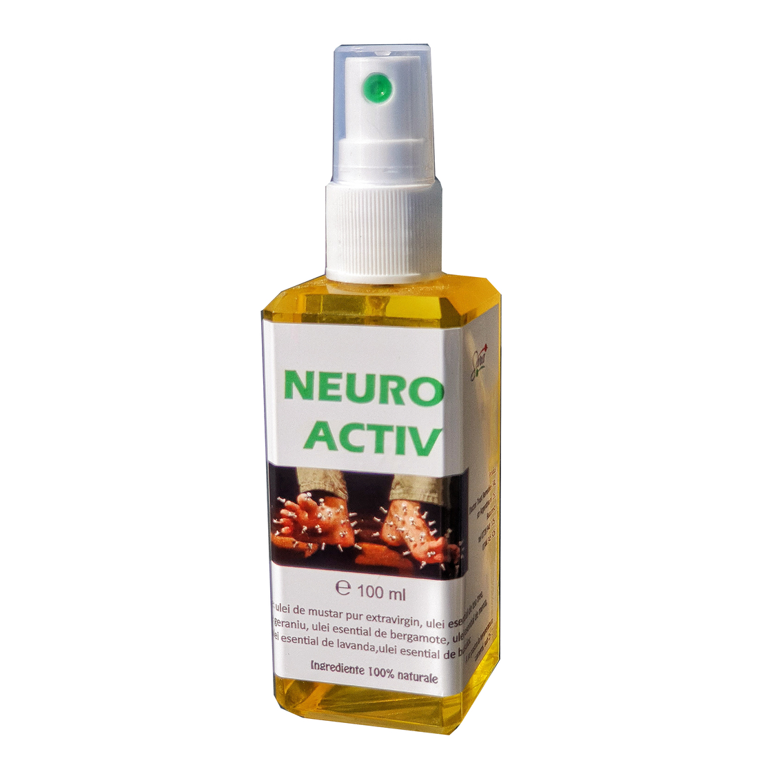Ulei de masaj cu efecte terapeutice Extract Tea Tree, Bergamote, Lavanda, Menta, Busuioc, fluid, NeuroActiv, 100 ml
