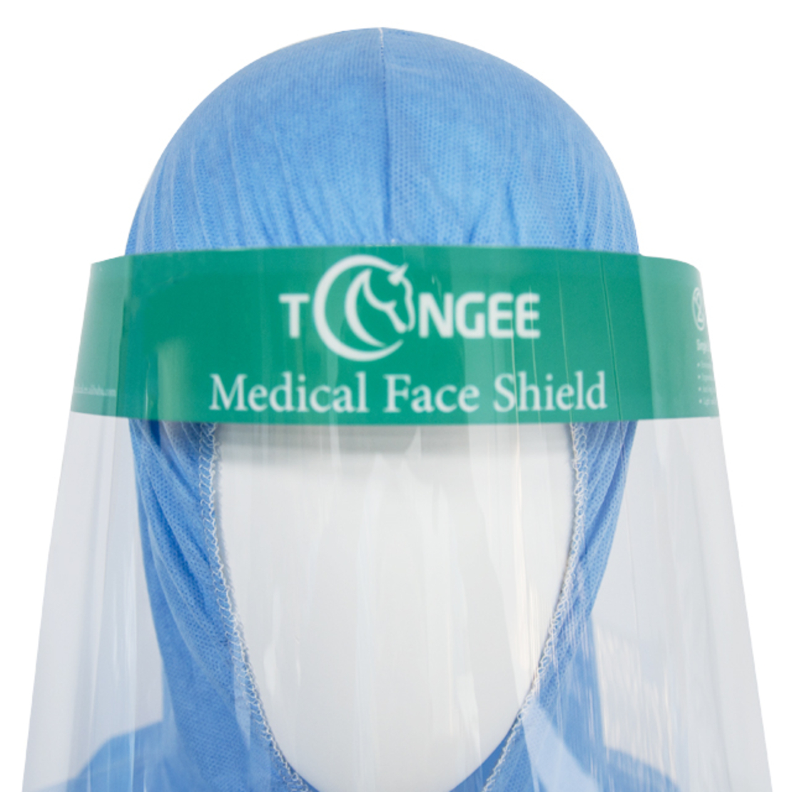 Set 5 Viziere Profesionale de protectie faciala reutilizabile, foarte usoare, comode, din plastic cu suport burete pe frunte, 33x22 cm, Neo Green Guard