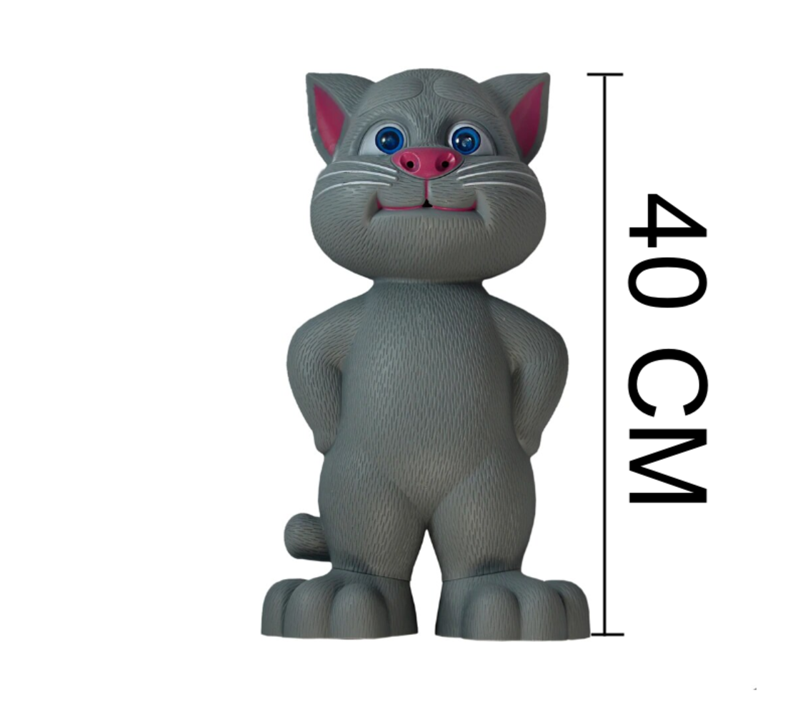 Jucarie Talking Tom: Motanul Inteligent Vorbitor, 40 cm, Culoare Gri, Neo™