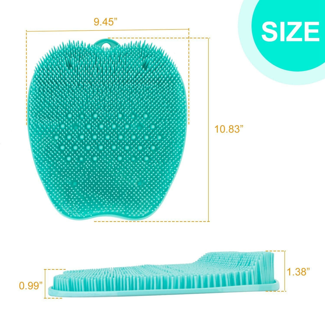 Covoras pentru baie sau dus, 2 in 1 din silicon pentru masaj, antiaderent, functie Masaj Picioare, Curatare spate, Neo™ Bath®, 30 x 30, Verde