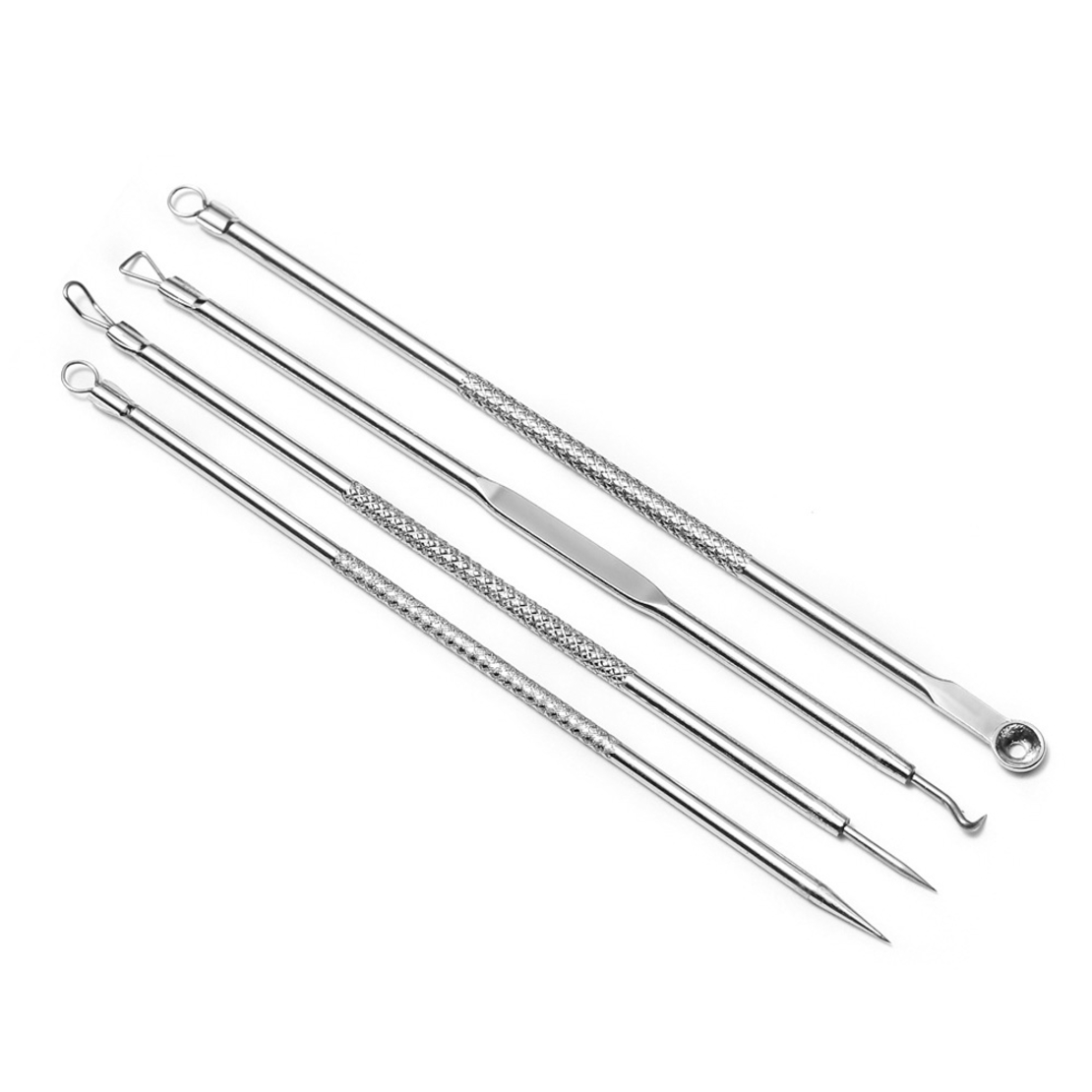 Set 4 Pensete pentru Extractie Puncte Negre, Cosuri, Acnee, Comedoane, Neo™ Premium, din inox, metalice