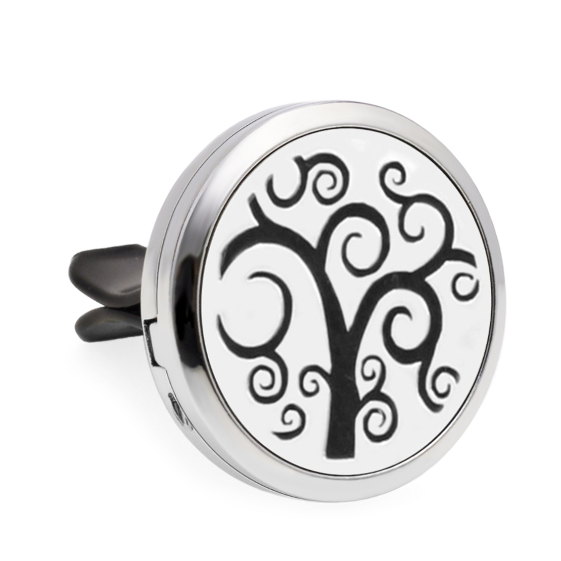 Difuzor auto aromoterapie Neo™ HG052, Tree of Life Windy, 1 pad burete inclus, cu uleiuri esentiale, eco friendly, otel inoxidabil