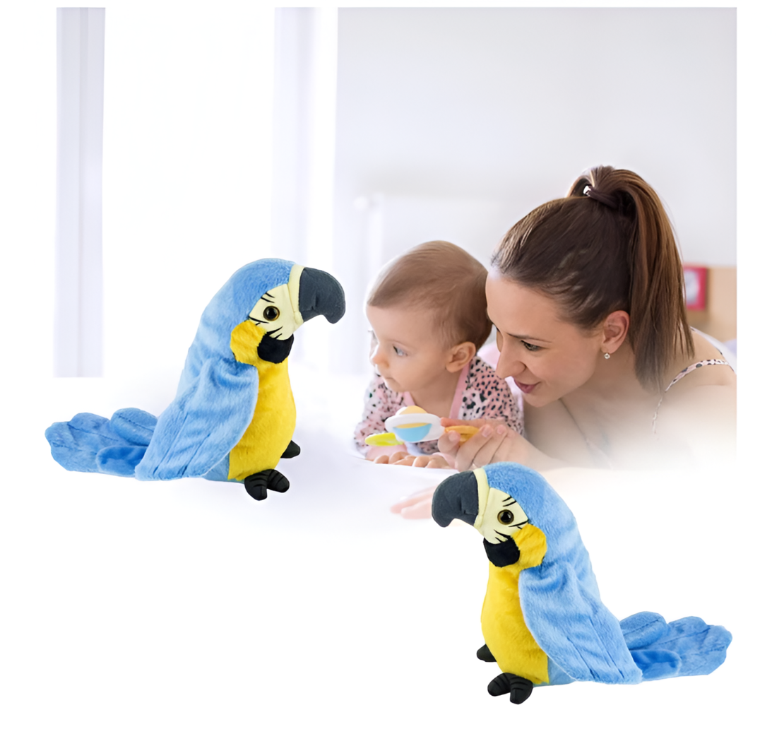 Jucarie de Plus Interactiva Neo™, Papagal Vorbitor, Albastru