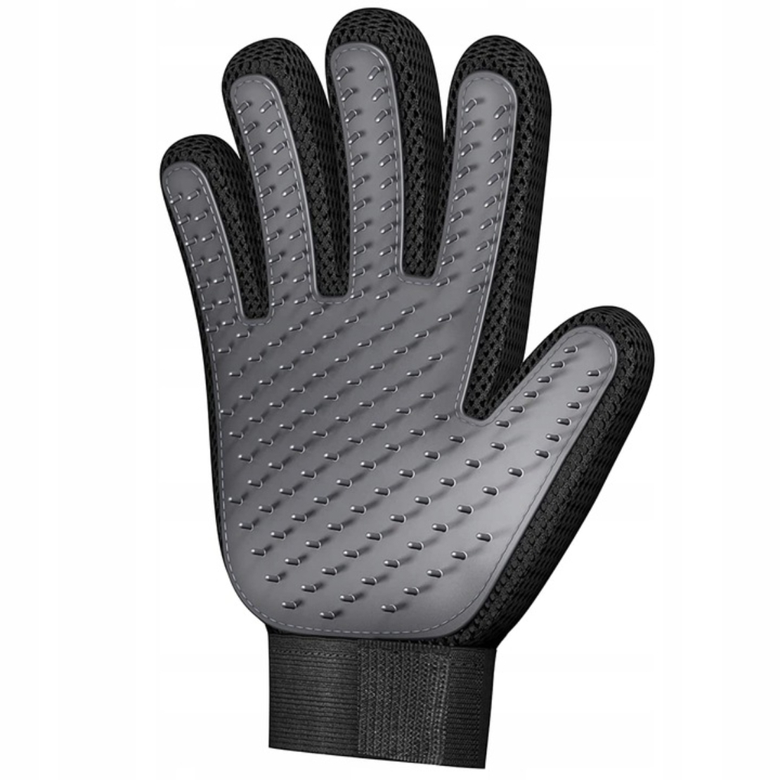 Manusa periat caine / pisica, Silicon, One size, Gri/Negru