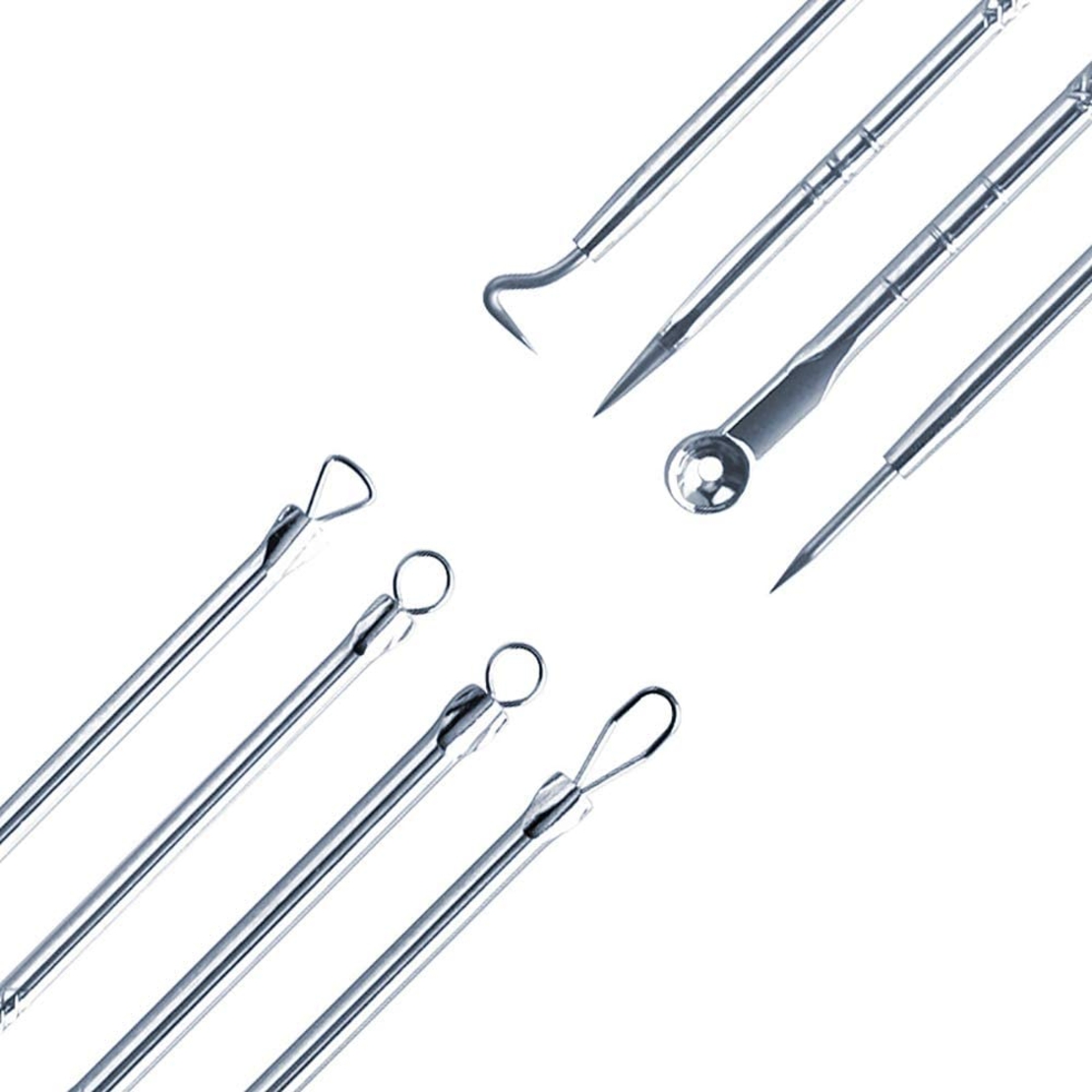 Set 4 Pensete pentru Extractie Puncte Negre, Cosuri, Acnee, Comedoane, Neo™ Premium, din inox, metalice