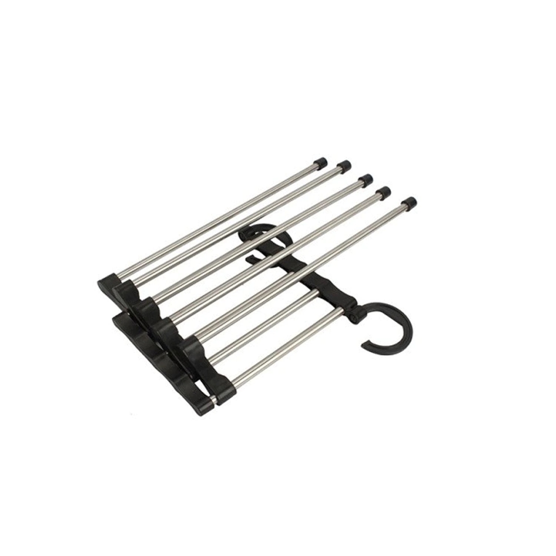 Umeras Pliabil Neo™ Organizator Compact® pentru perechi de pantaloni, cu tije din inox, 48 x 15 cm, Carlige Negre