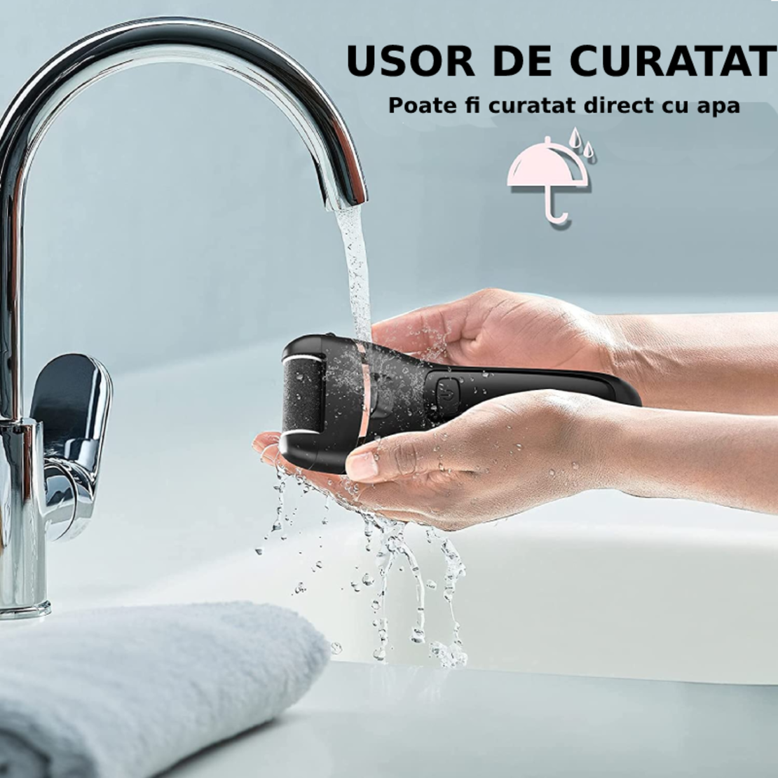 Pila electrica cu afisaj digital pentru picioare, cu lanterna, cu kit profesional 22 in 1, reincarcabila USB, rezistent la apa, aparat electric pentru indepartarea calusuri cu 3 capete role 2 viteze
