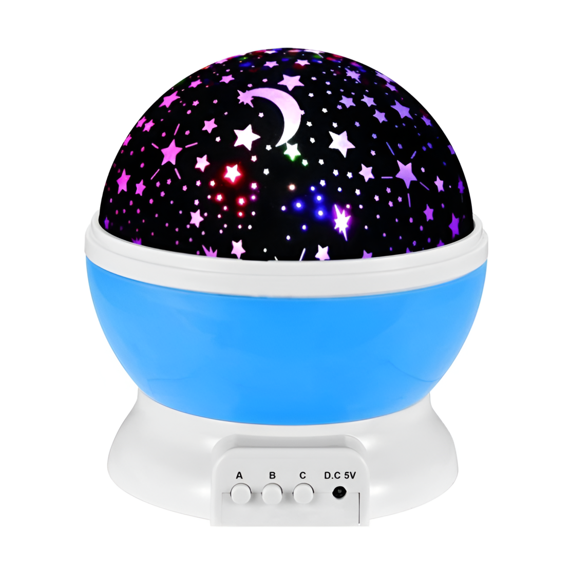 Lampa de Veghe pentru Copii cu Proiectii de Stele si Luna, Functie de Rotatie, Albastru, Neo™