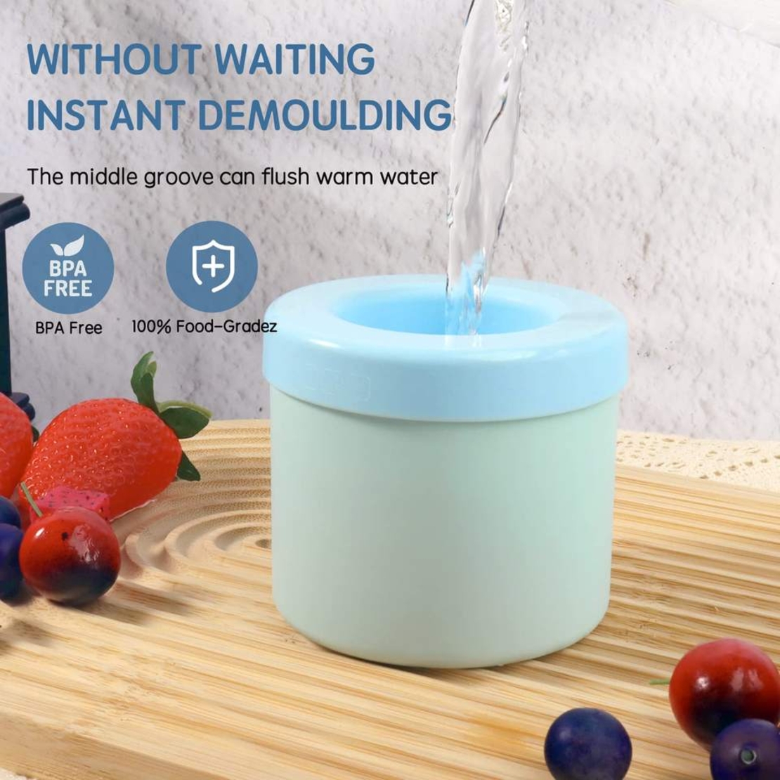 Forma Gheata Pentru Racirea Bauturilor, Neo™ Ice-Ice-Baby®, din Silicon Fara BPA, cu Capac, Alb-Galben