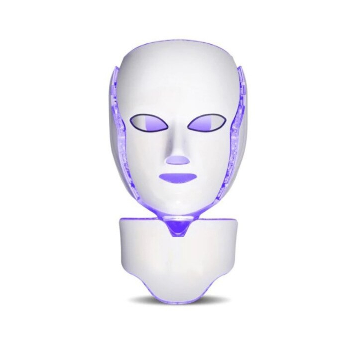 Masca LED Cosmetica Tratament Fotoni Fata si Gat, Neo™ Beauty, Anti-imbatranire, Anti-Acnee, Functie de Lifting, 7 Culori LED, Tratament non invaziv, Alba