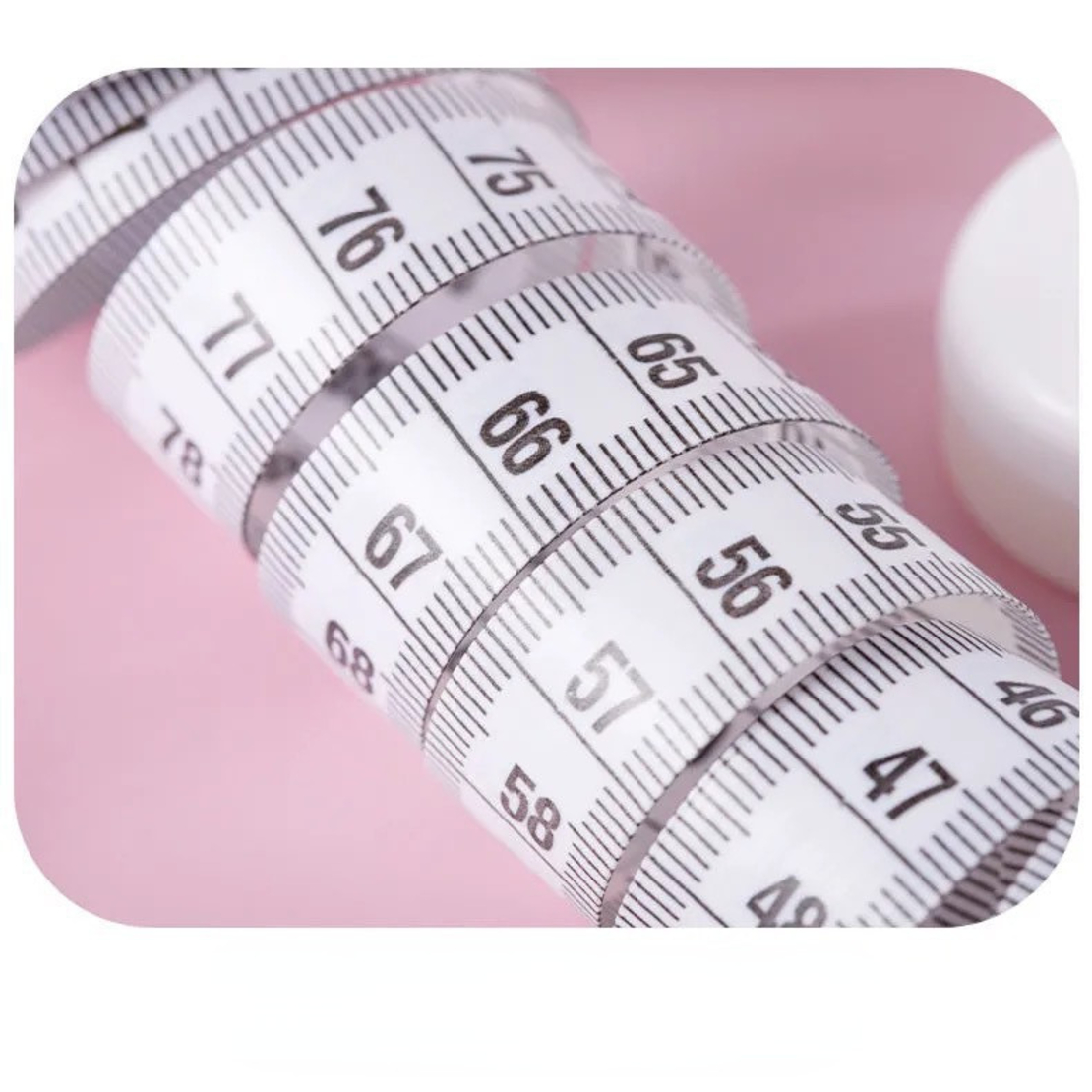 Ruleta pentru talie, ABS/PVC, 150 cm, Alb